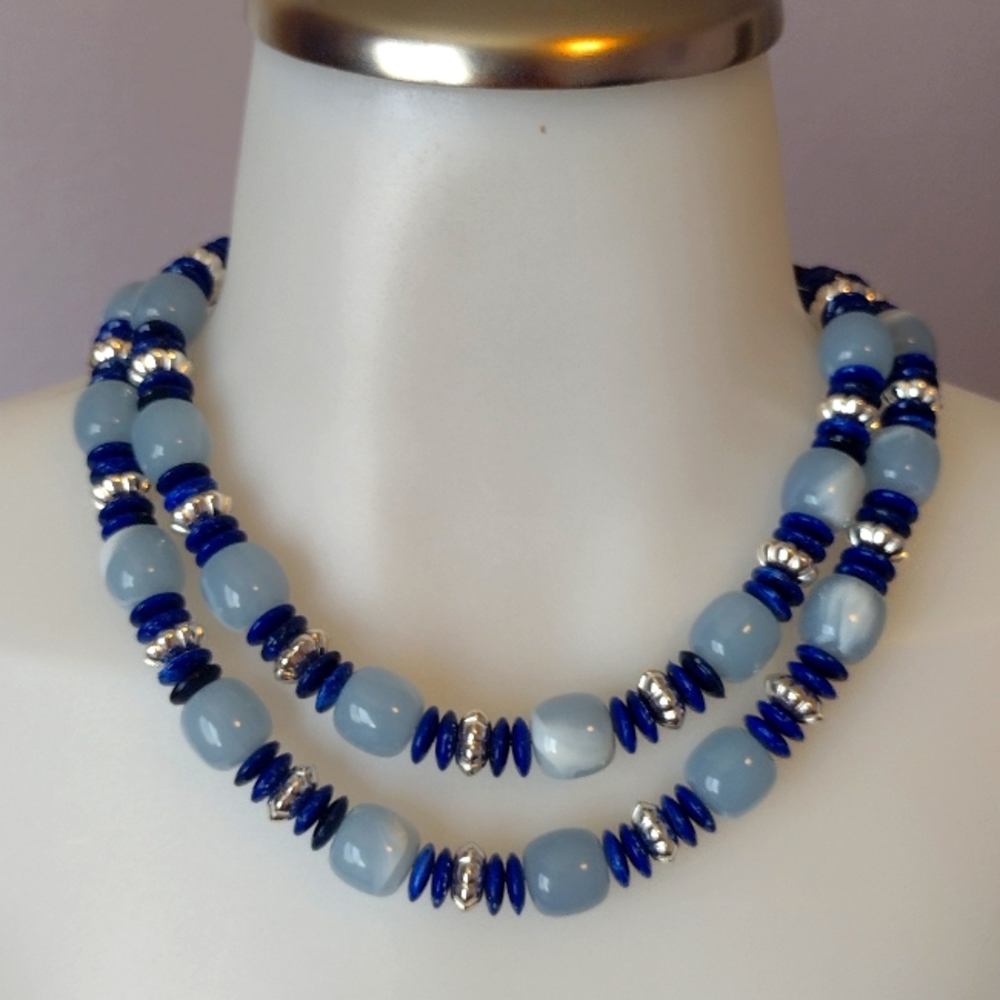 Chaps Silver Toned Necklace With Matching Bracelet